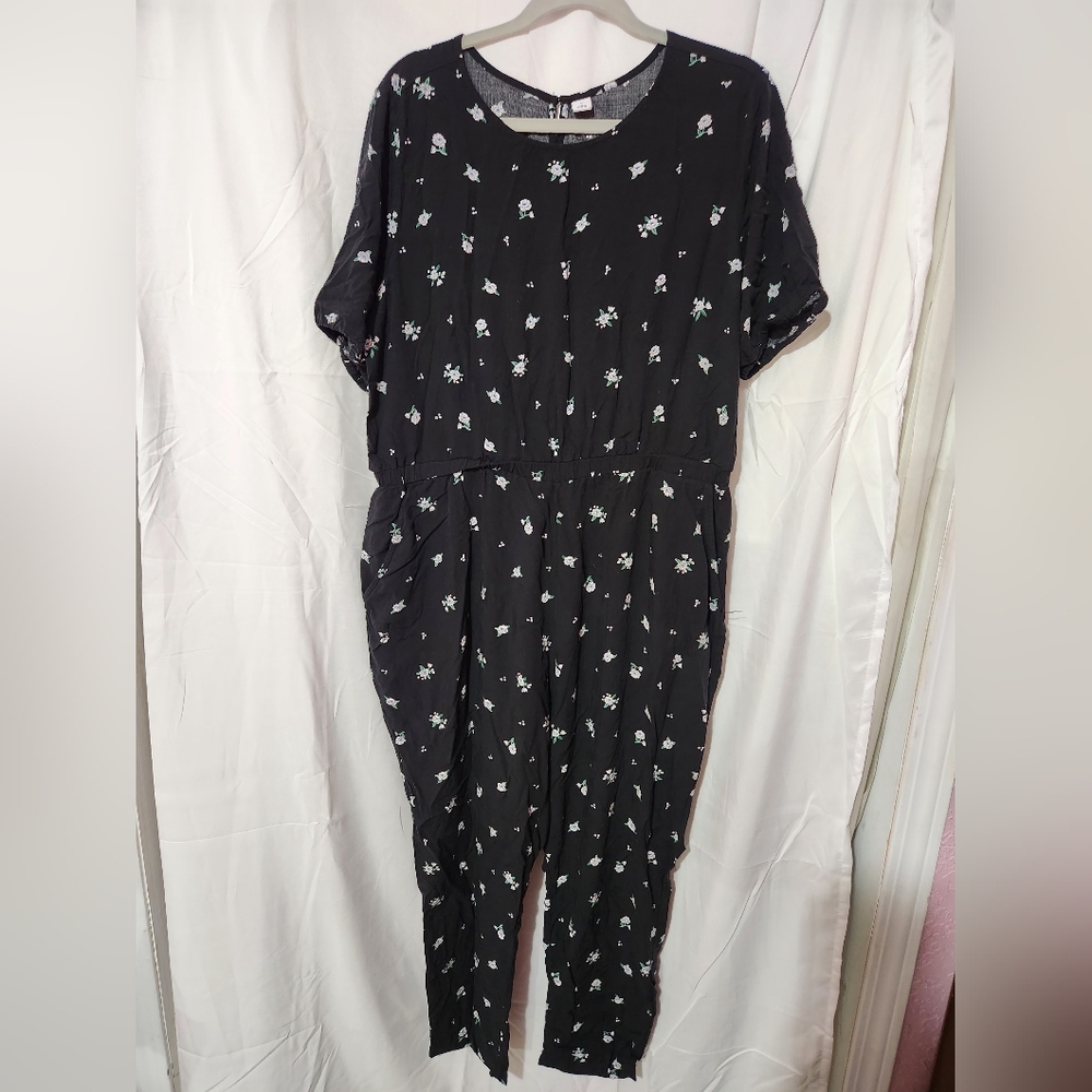 Old Navy Floral Jumpsuit, Elastic Waist, XL